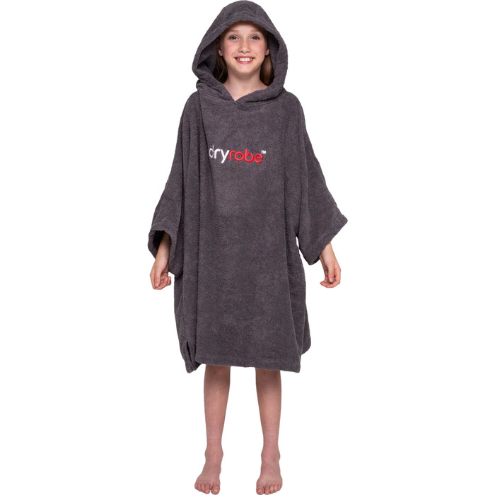 2024 Dryrobe Enfants Organic Cotton Hooded Towel Change Robe V3OCT - Slate Grey